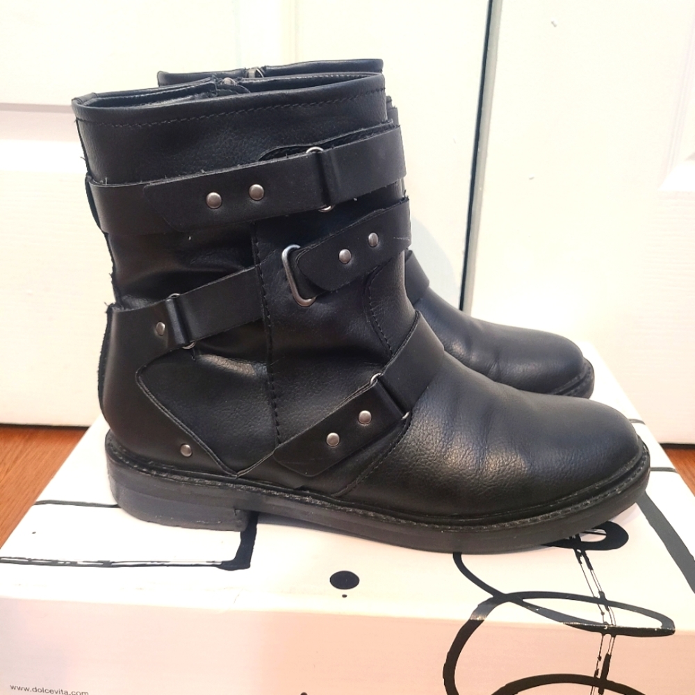 Womens Dolce Vita Black Stella Fayrah Ankle Boots Size 8